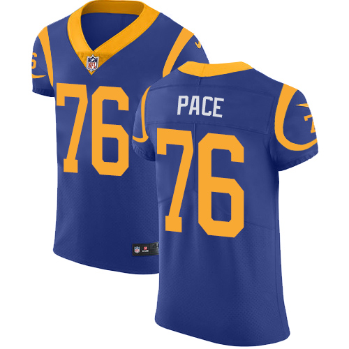 Nike Rams #76 Orlando Pace Royal Blue Alternate Men's Stitched NFL Vapor Untouchable Elite Jersey - Click Image to Close